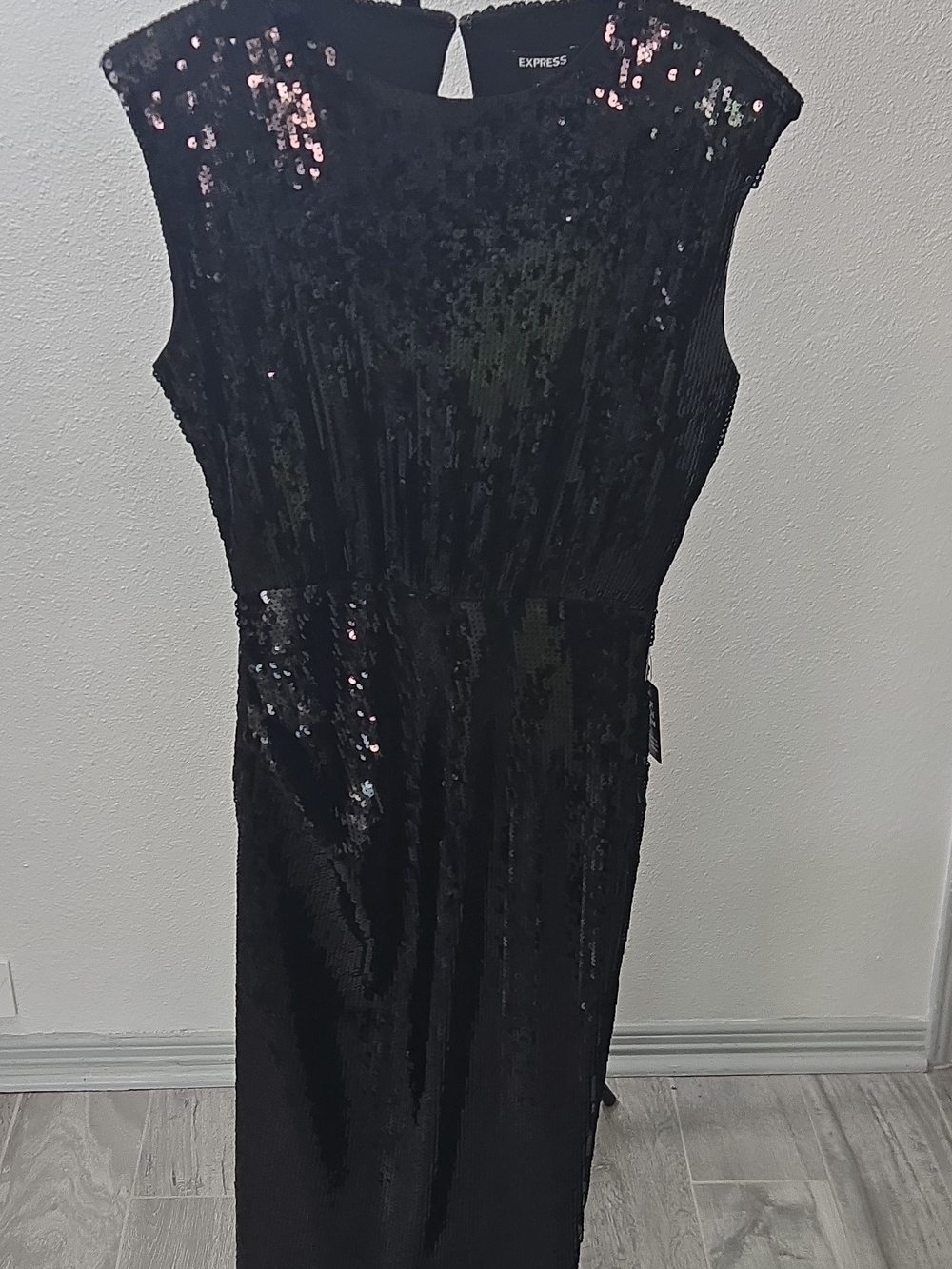 Express Black Sequin Maxi Dress